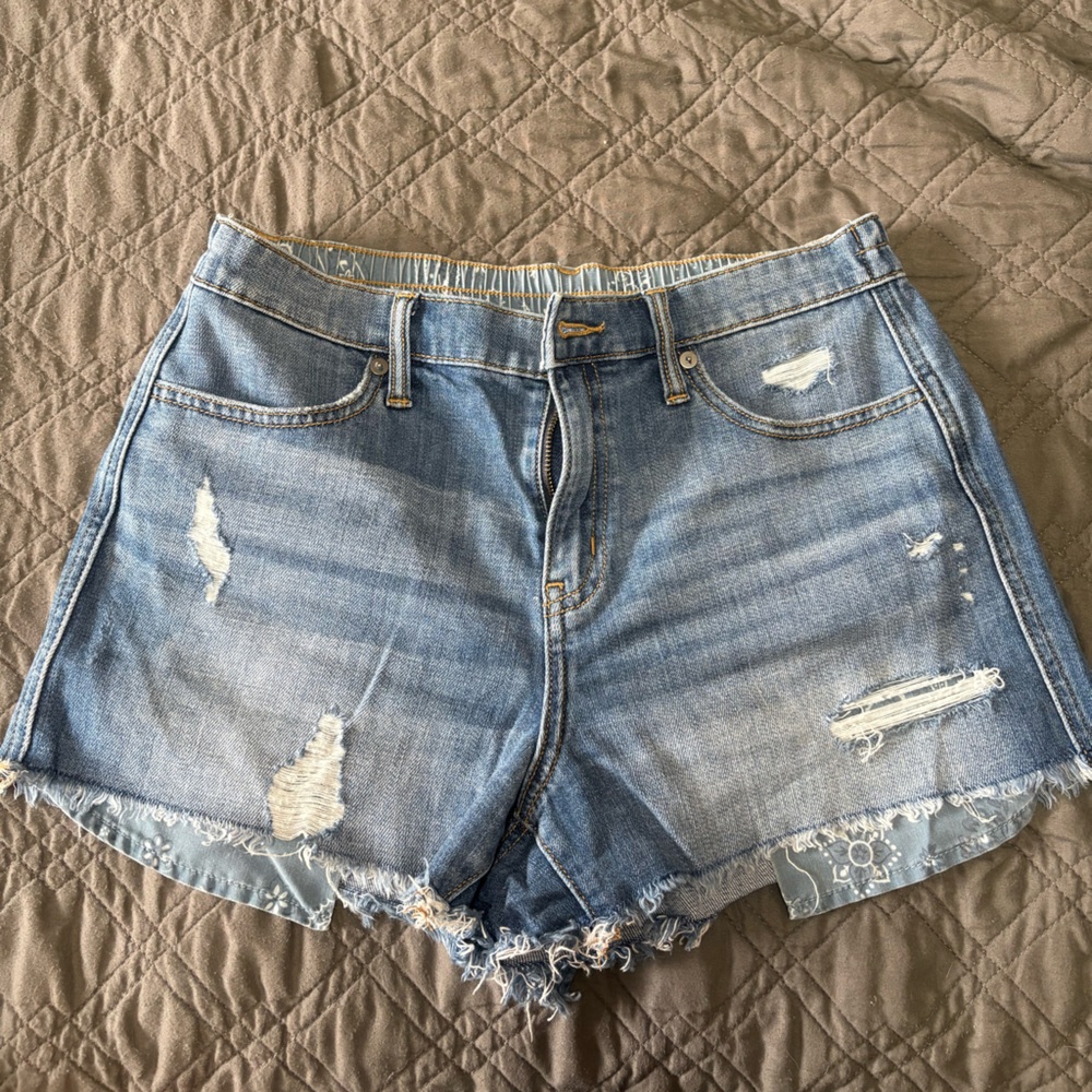 Aerie Light Blue Distressed Jean Shorts